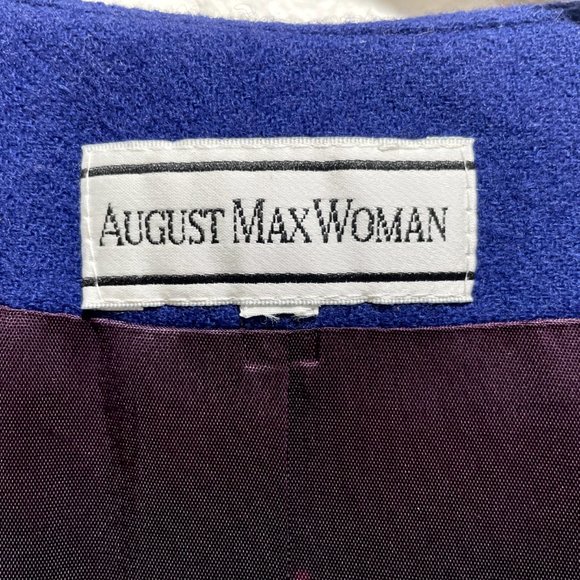 August Max Woman Vintage Purple Wool Button Front Blazer Size L/XL - Picture 2 of 7